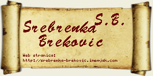 Srebrenka Breković vizit kartica